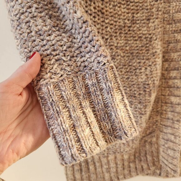 Prana Callisto Wool Alpaca Blend Cardigan Sweater High Neck Tan Beige Women's XS - Picture 5 of 10